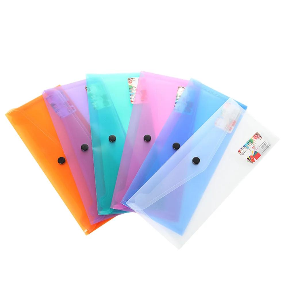 A4 플라스틱 문서 폴더 투명 문서 봉투 폴더, 스냅 단추 포함, 내구성 보관 폴더, 무작위 색상 정리함